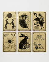 Lot de 6 Cartes postales Tarot Tales Jessica Roux – Or métallique