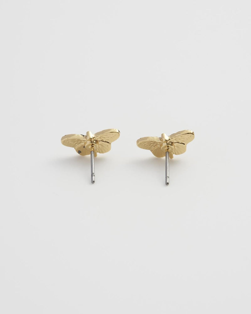 Deco Butterfly Blue Stud Earrings