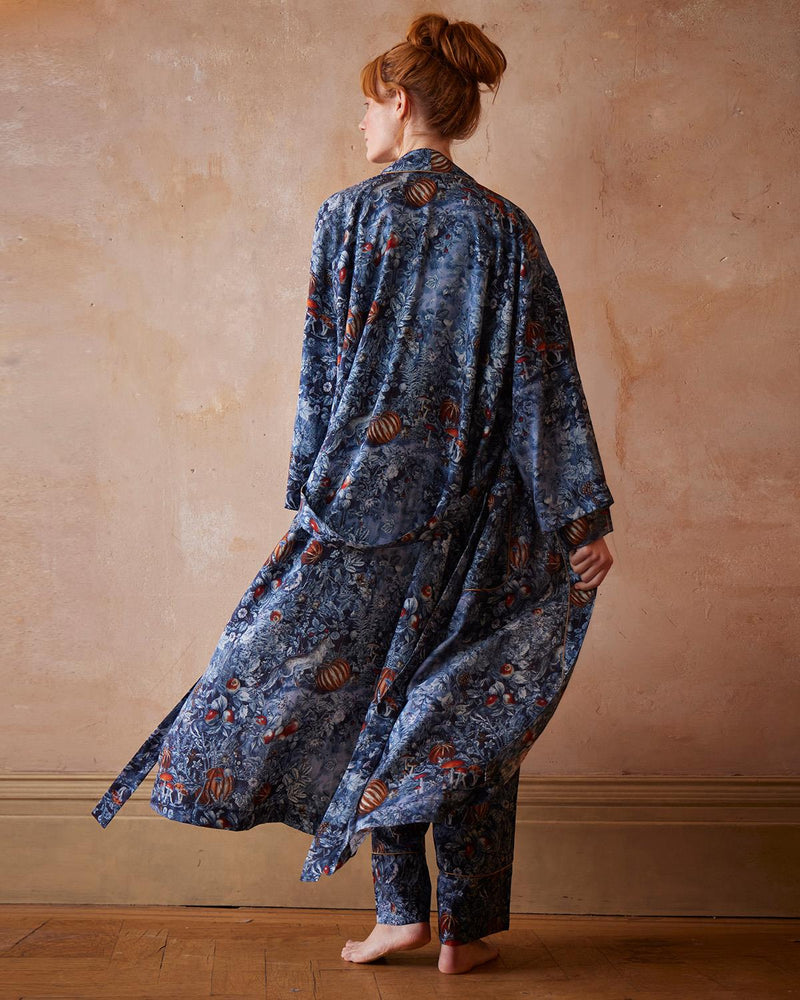 Kimono Nocturnal Garden – Bleu nuit