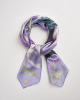 Catherine Rowe Pet Portraits Frenchie Silk Square Scarf - Lavender