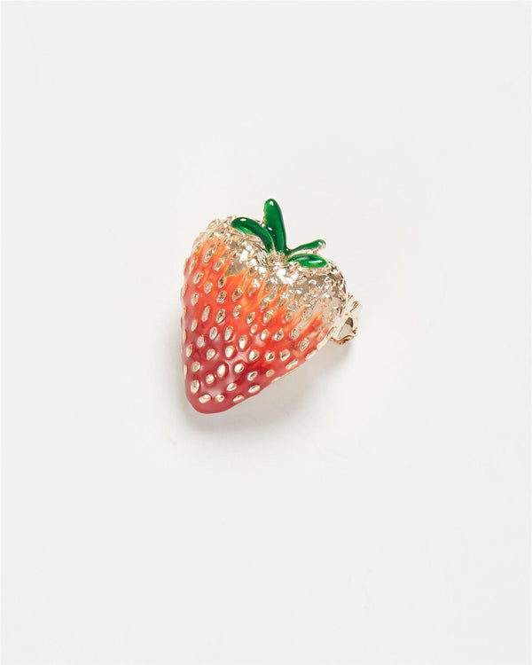 Enamel Strawberry Brooch
