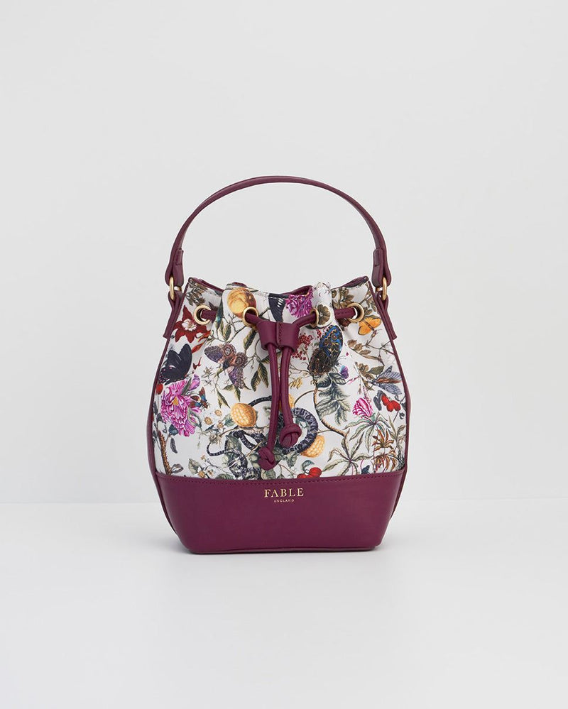 Sac seau Gravures Florales – Prune