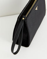 Pochette Wristlet Bonnie en velours – Noir