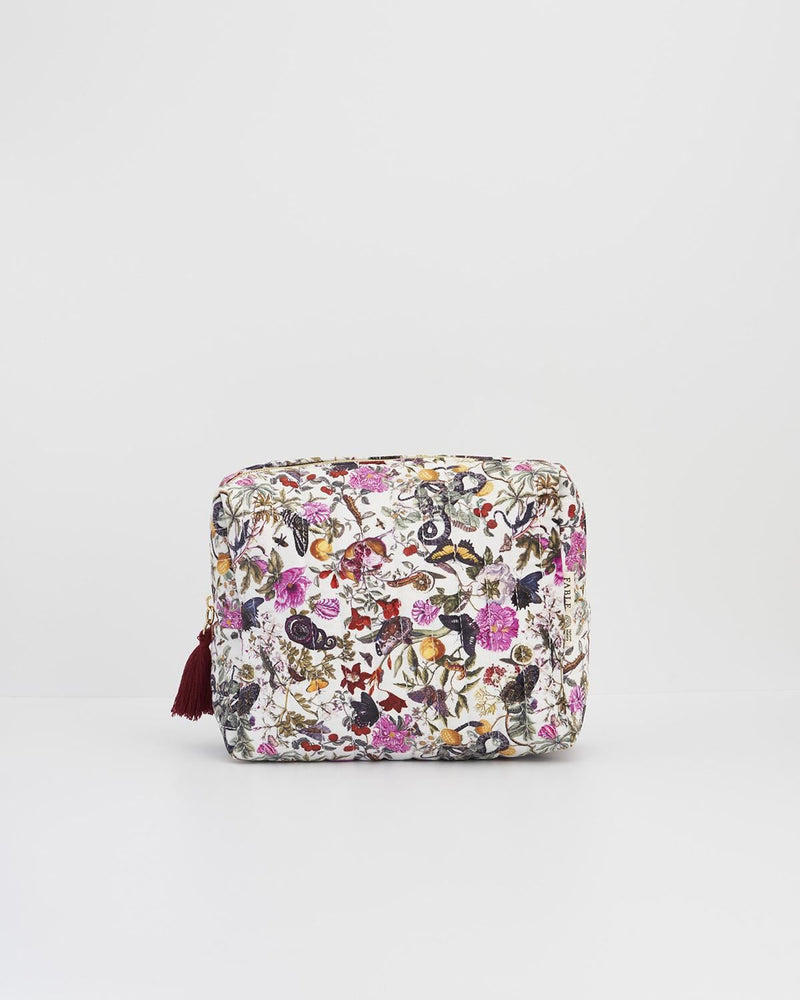 Grande trousse de toilette Gravures Florales en velours