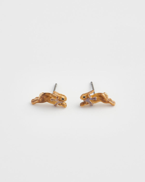 Boucles d'oreilles clous Lapin frileux