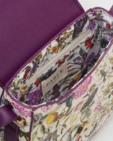 Floral Engravings Plum Saddle Bag