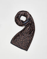 Deco Blooms Silky Lightweight Black Scarf