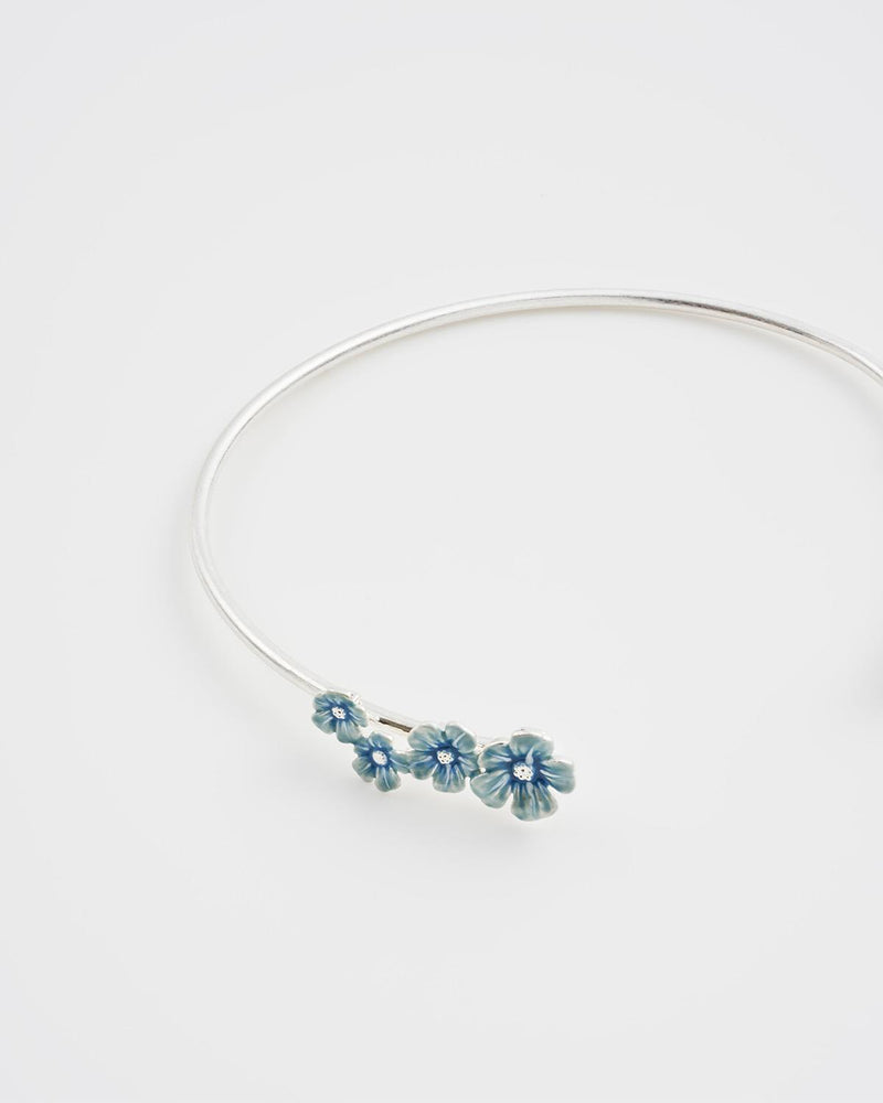 Forget Me Not Silver Bangle