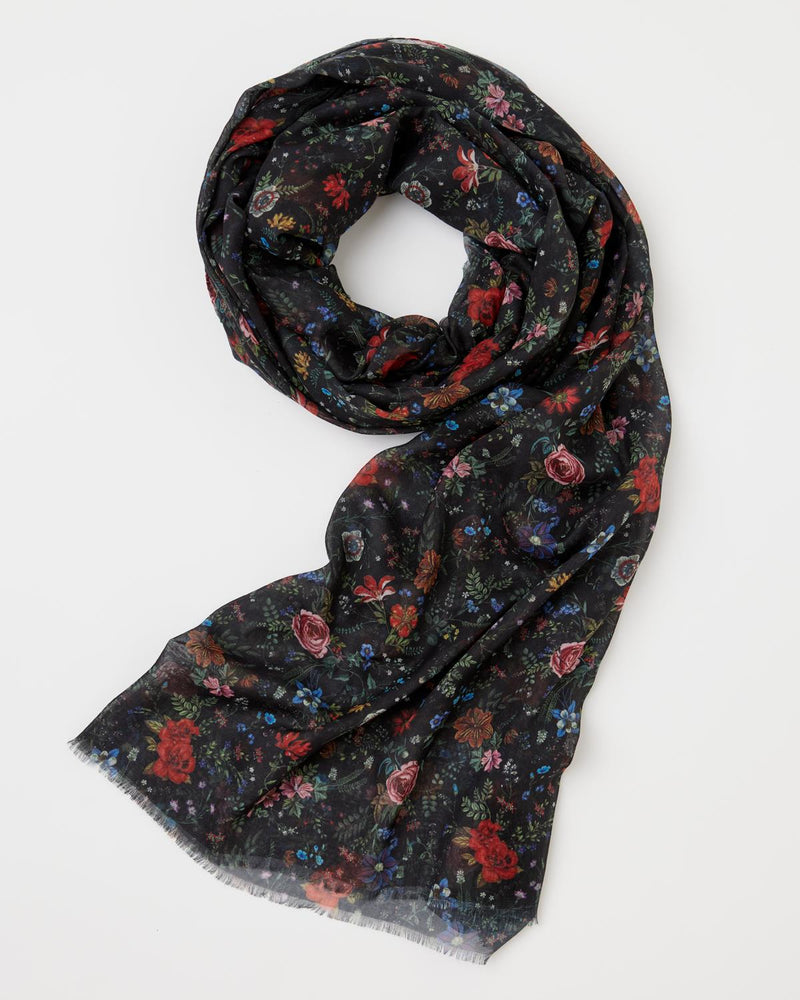 Foulard léger Rambling Floral – Noir