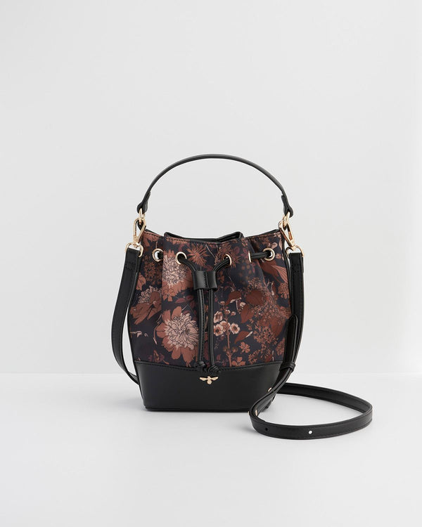 Sac seau Deco Blooms – Noir