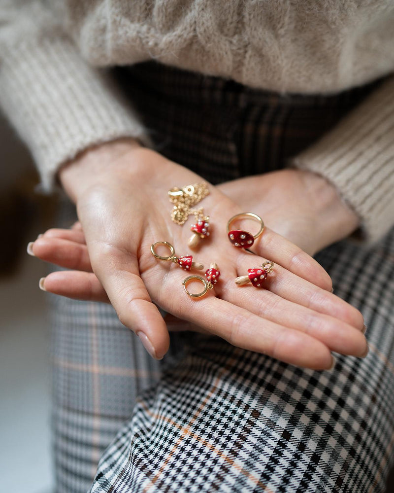 Pendentif Champignon en Émail