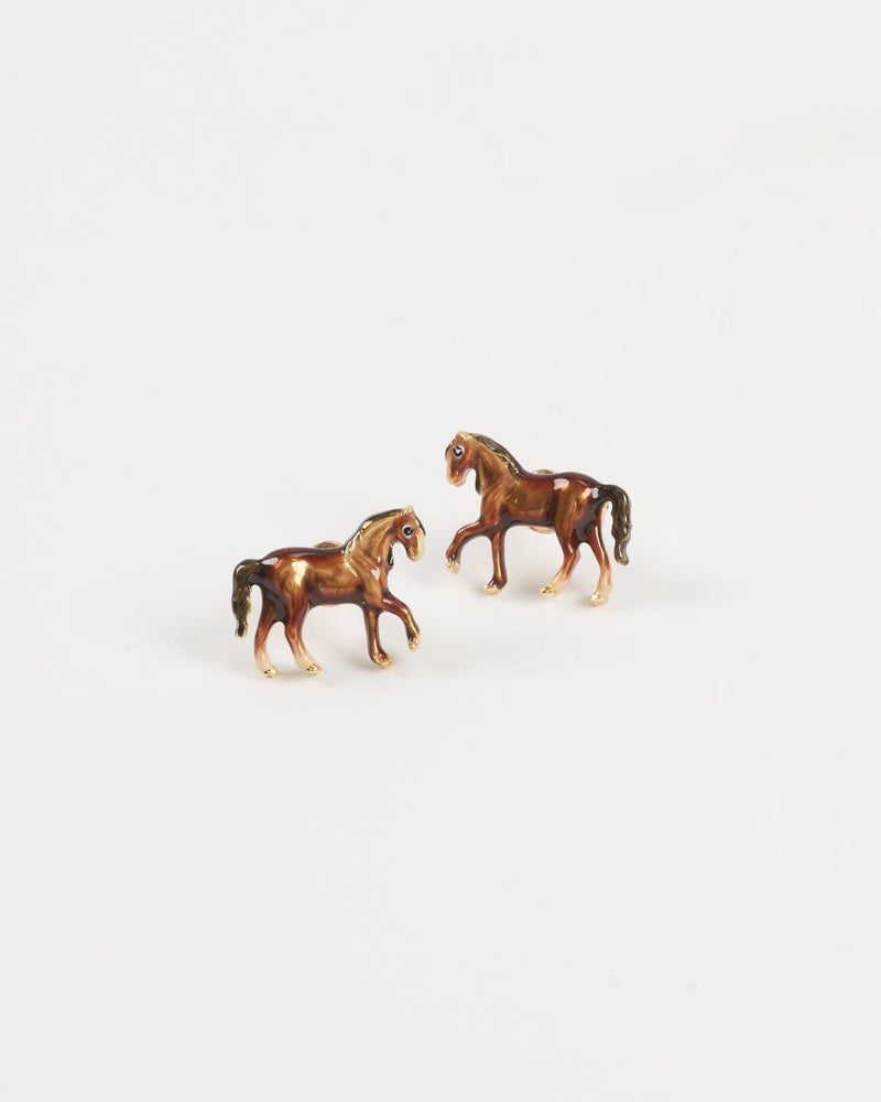 Fable Enamel Horse Stud Earrings