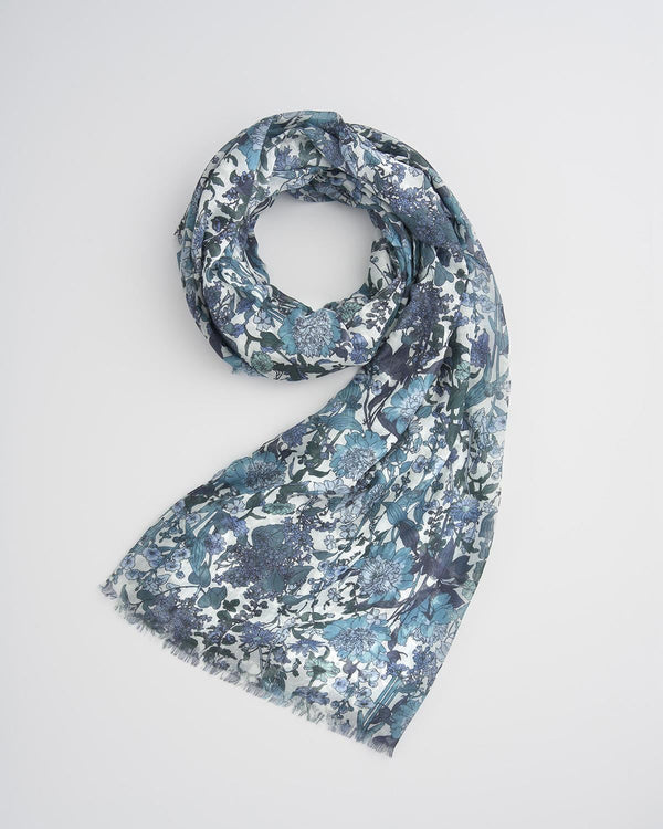 Foulard léger Deco Blooms – Bleu