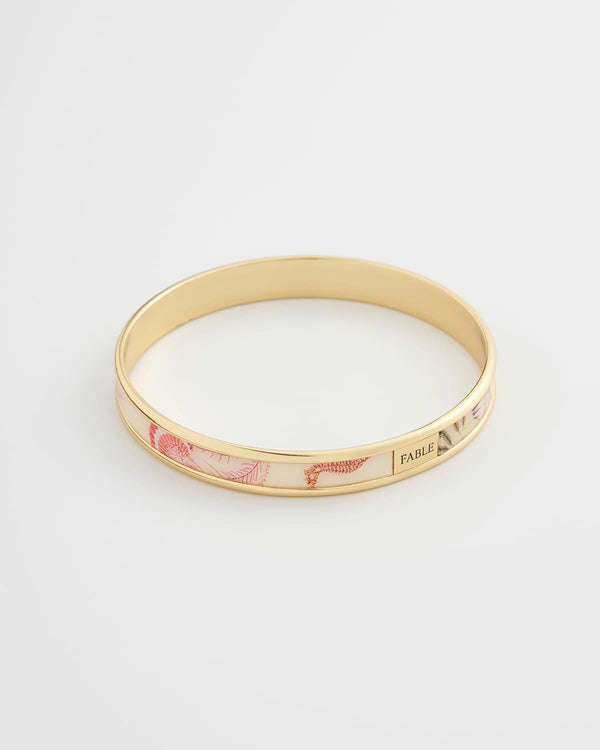 Bracelet jonc Plaqué or Imprimé Whispering Sands – Jaune