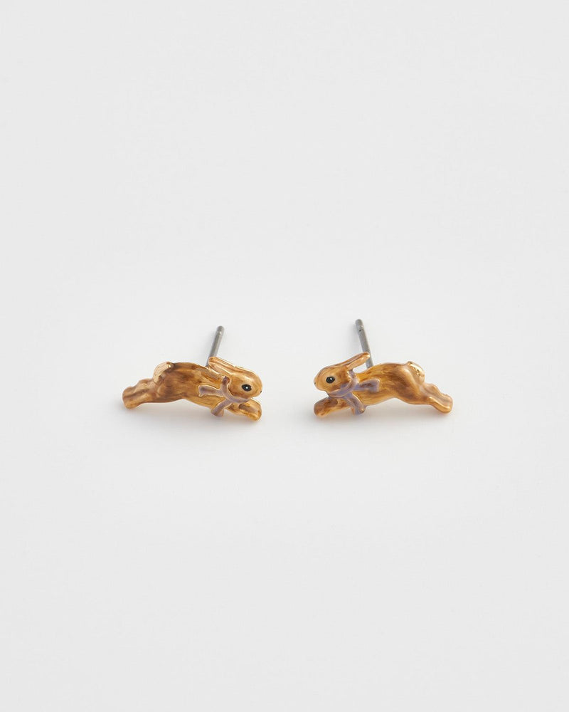 Boucles d'oreilles clous Lapin frileux