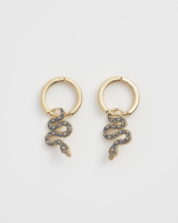 Boucles d'oreilles huggies Serpent céleste