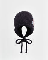 Forget-Me-Not Knitted Navy Bonnet