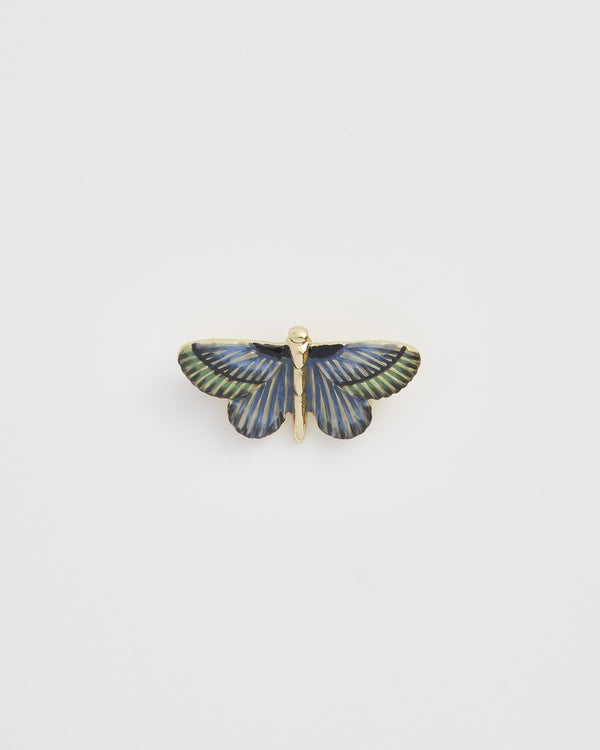 Deco Butterfly Blue Brooch