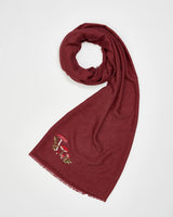 Foulard Pashmina brodé Champignon – Bordeaux