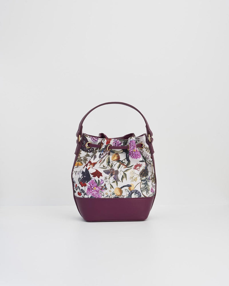 Sac seau Gravures Florales – Prune