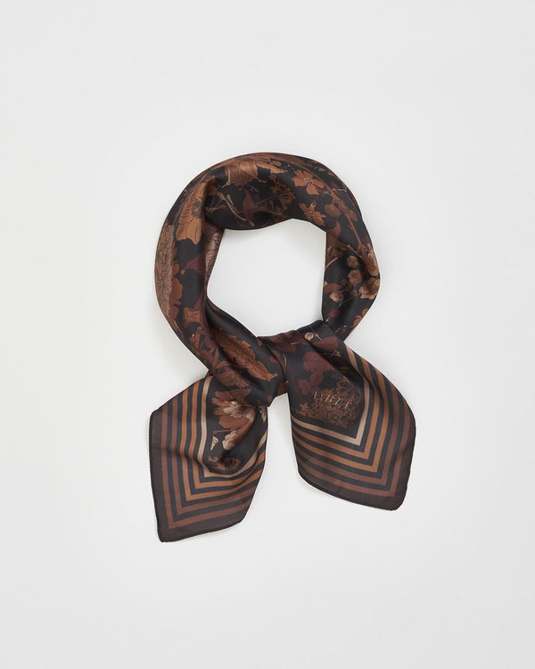 Foulard carré Deco Blooms – Noir