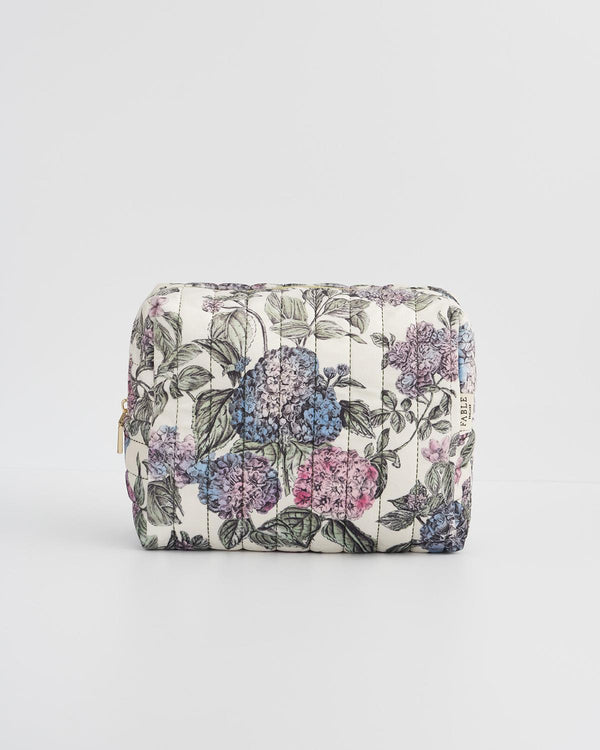 Grande trousse à maquillage matelassée Hortensia