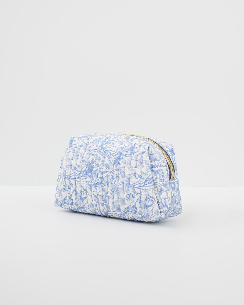 Bunny Blues Small Quilted Makeup Bag