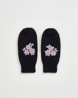 Forget-Me-Not Knitted Navy Mittens