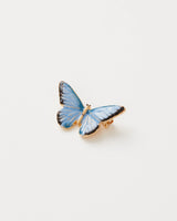 Broche Papillon bleu en Émail