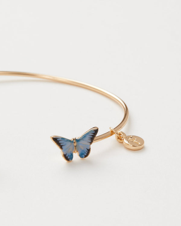 Bracelet demi-jonc Papillon bleu en Émail