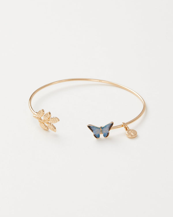 Bracelet demi-jonc Papillon bleu en Émail