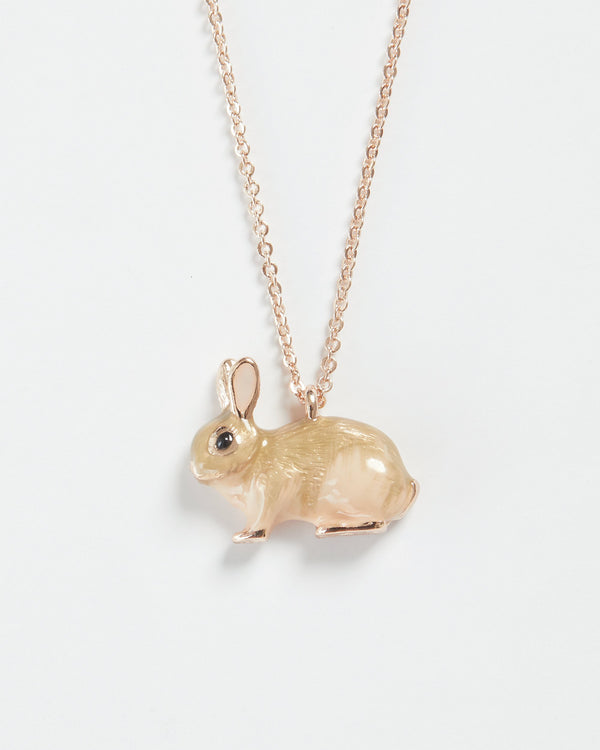 Collier sautoir Lapin en Émail